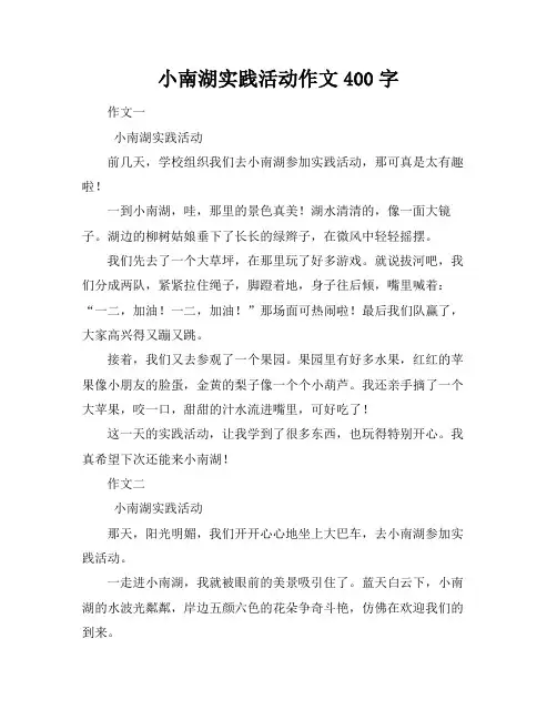 小南湖实践活动作文400字