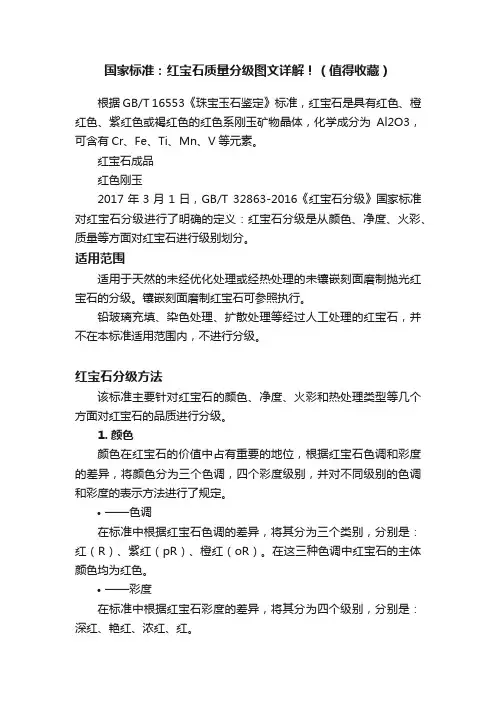 国家标准：红宝石质量分级图文详解！（值得收藏）