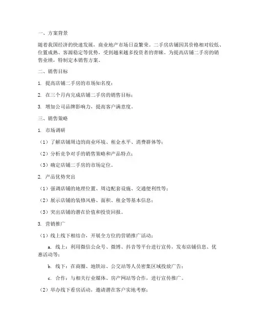 店铺二手房销售方案