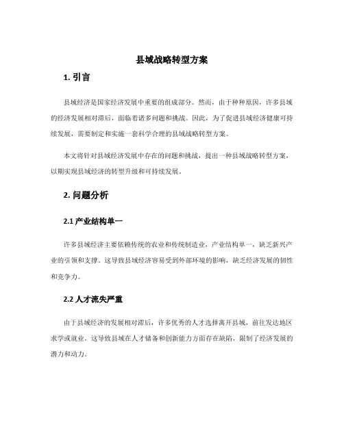 县域战略转型方案