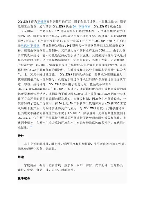不锈钢材料牌号对照表
