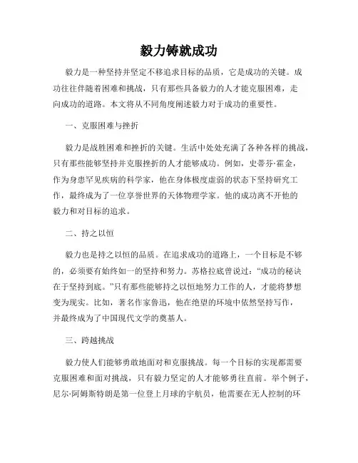 毅力铸就成功