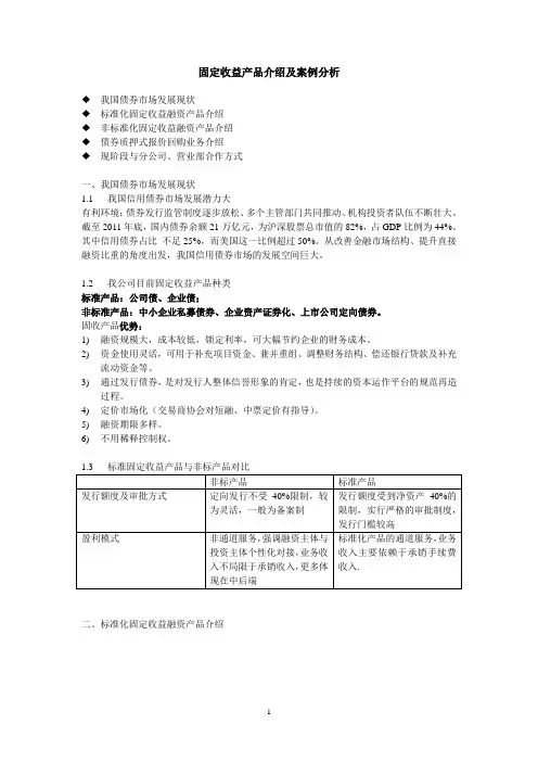 固定收益产品介绍及案例分析817