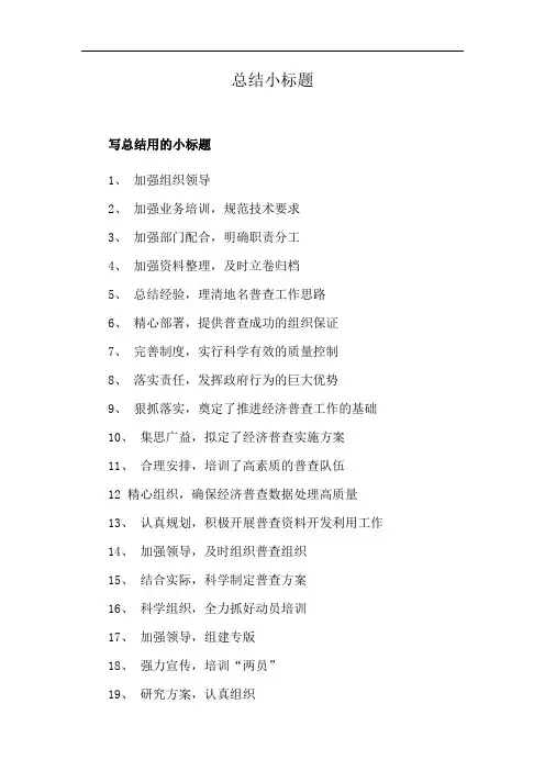 总结小标题