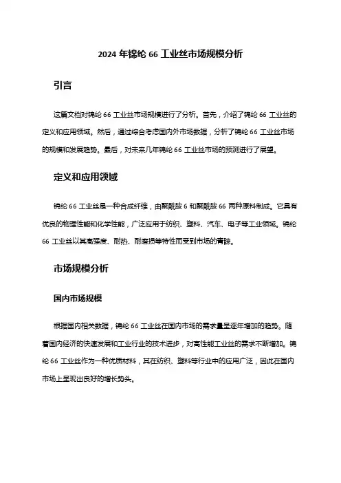 2024年锦纶66工业丝市场规模分析