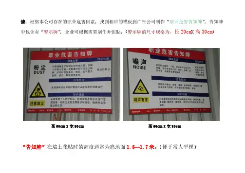 职业危害告知牌示例