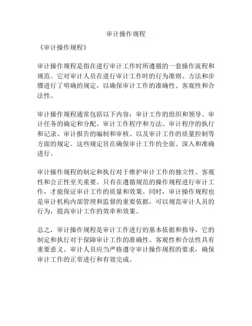 审计操作规程