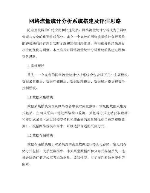网络流量统计分析系统搭建及评估思路