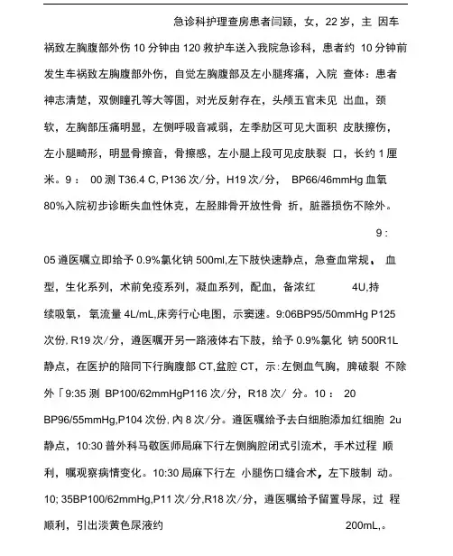 急诊科护理查房