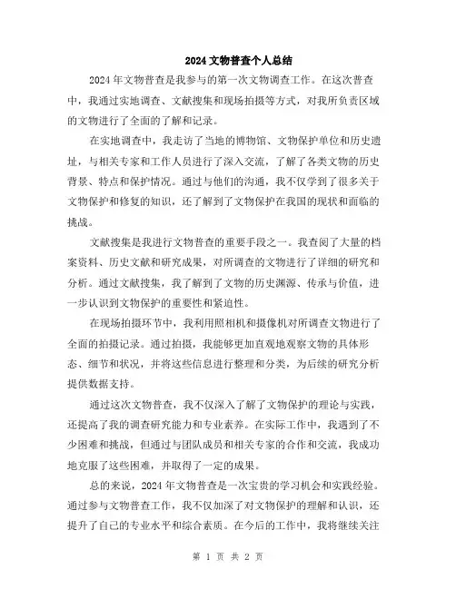 2024文物普查个人总结