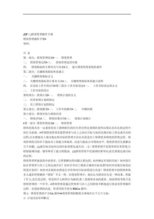 KPI绩效管理操作手册