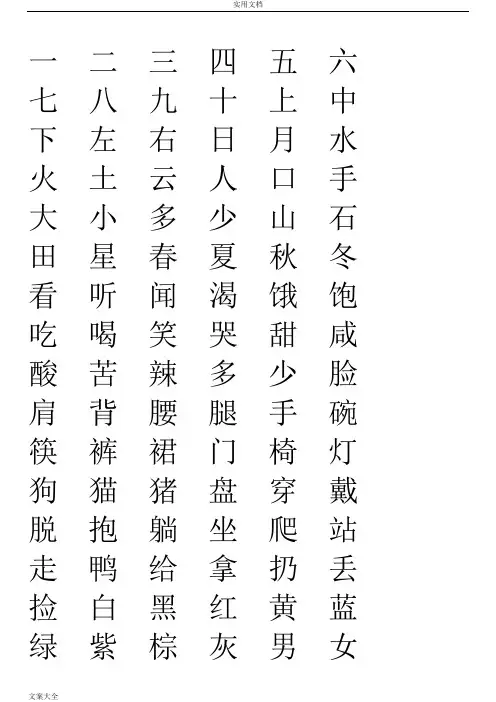 学龄前儿童必识字
