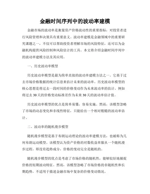 金融时间序列中的波动率建模