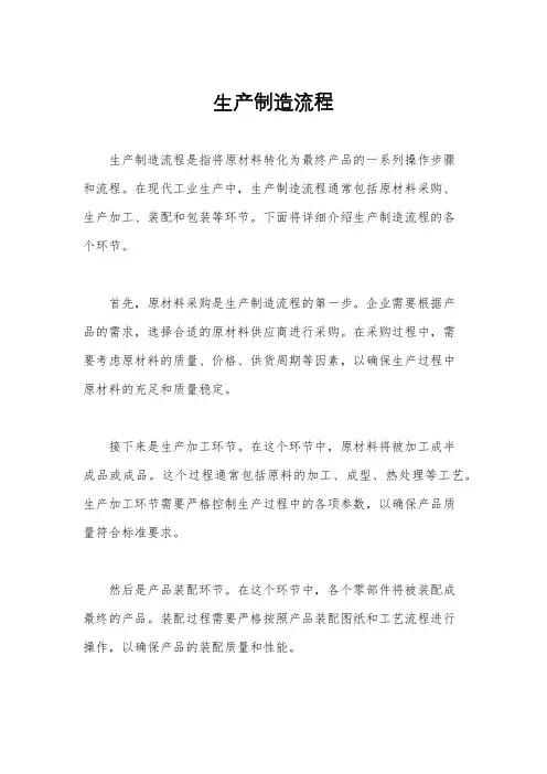 生产制造流程