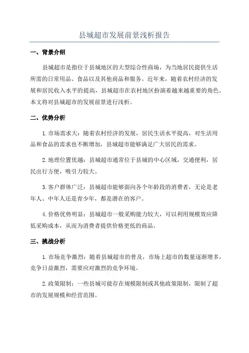 县城超市发展前景浅析报告