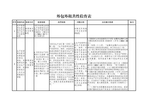 外包外租共性检查表