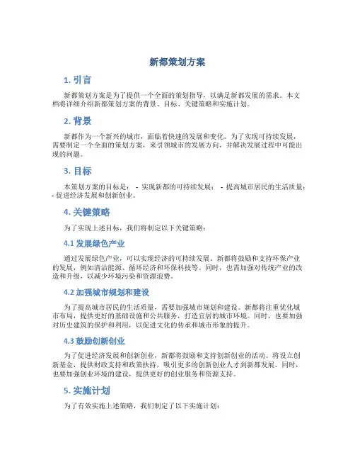 新都策划方案