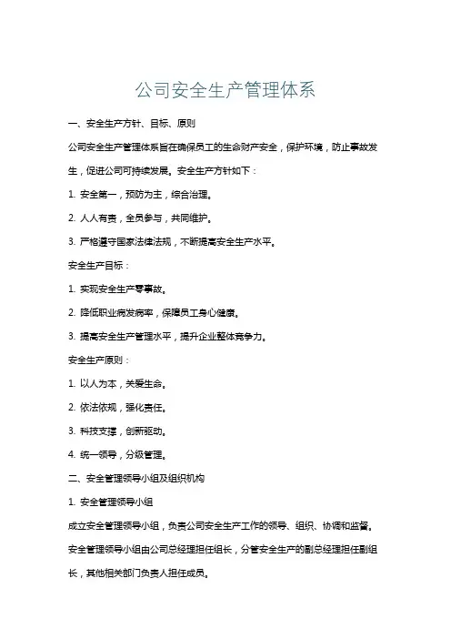 公司安全生产管理体系