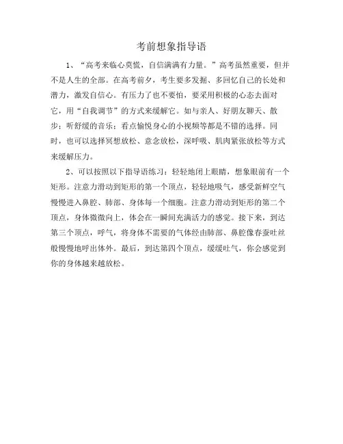 考前想象指导语