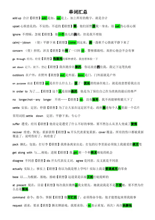 高中重点英语单词一周联想法速记