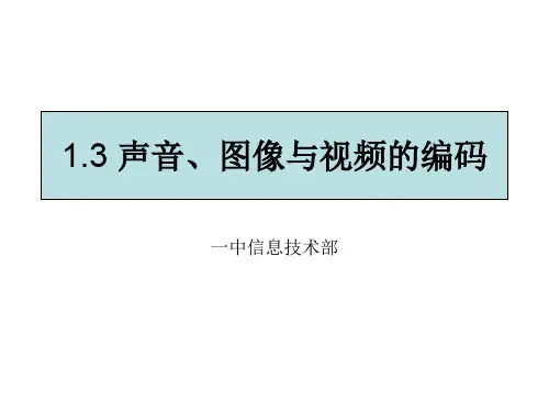 1.3声音、图片与视频的编码