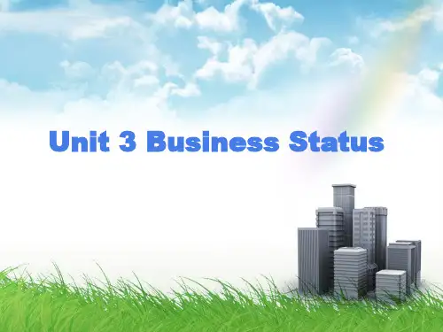 商务英语函电实训unit 3 Business Status