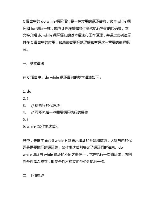 do while 循环语句 实例 c语言