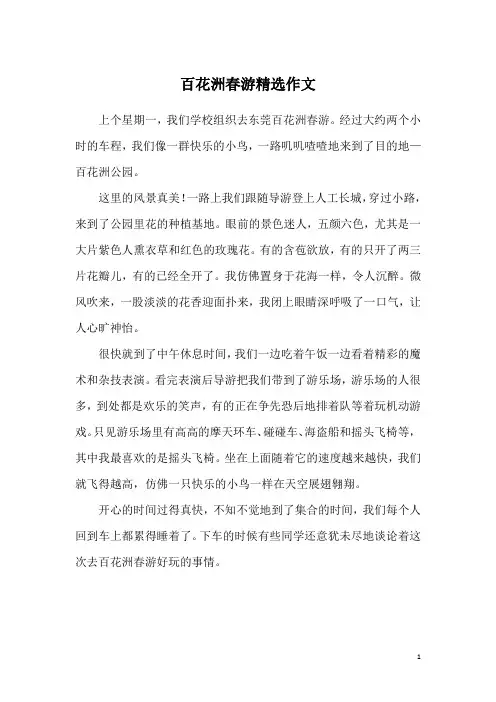 百花洲春游精选作文