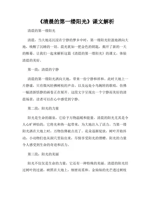 《清晨的第一缕阳光》课文解析