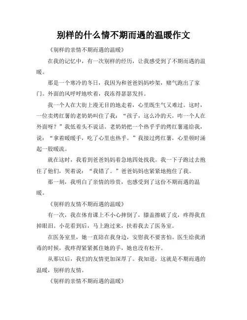 别样的什么情不期而遇的温暖作文