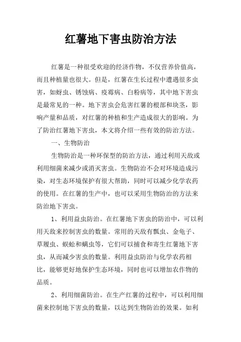 红薯地下害虫防治方法