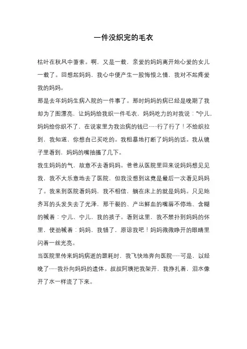 初中-一件没织完的毛衣