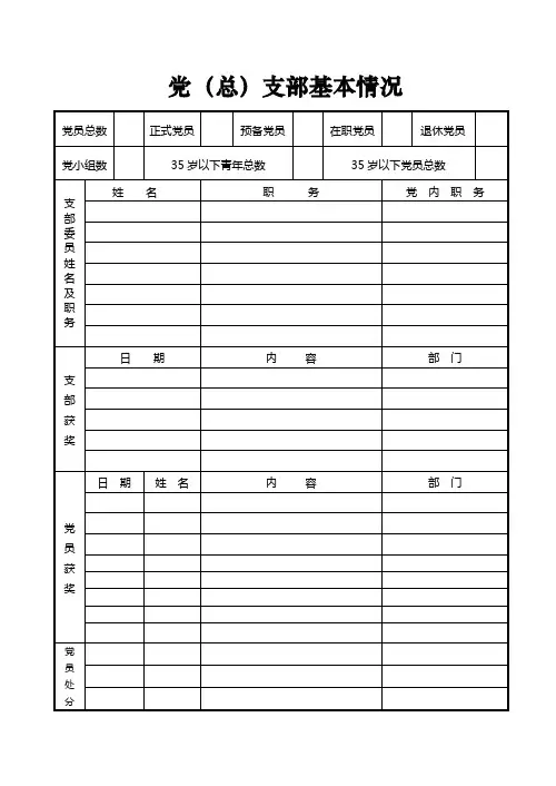 党(总)支部工作手册内容