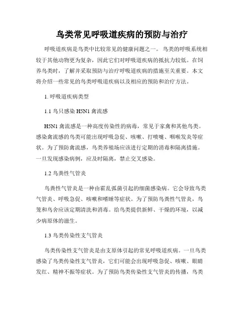 鸟类常见呼吸道疾病的预防与治疗