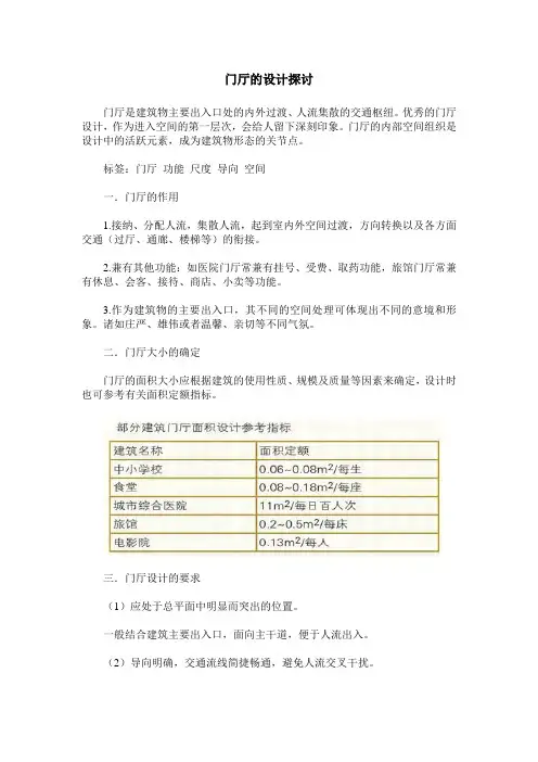 门厅的设计探讨