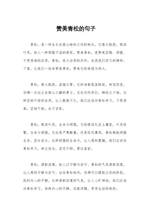 赞美青松的句子