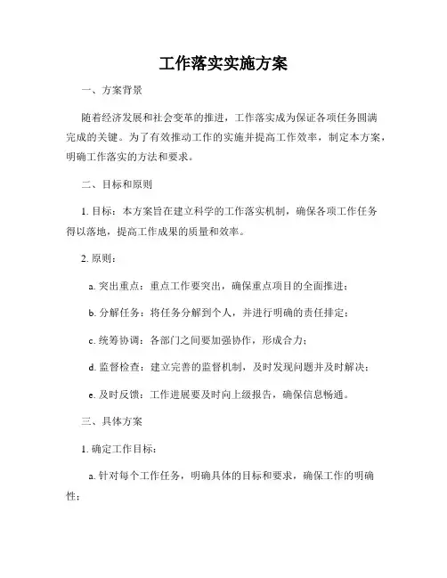 工作落实实施方案