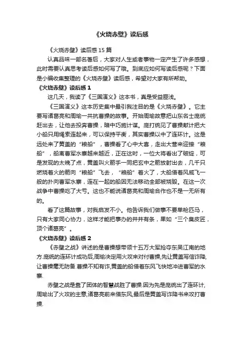 《火烧赤壁》读后感