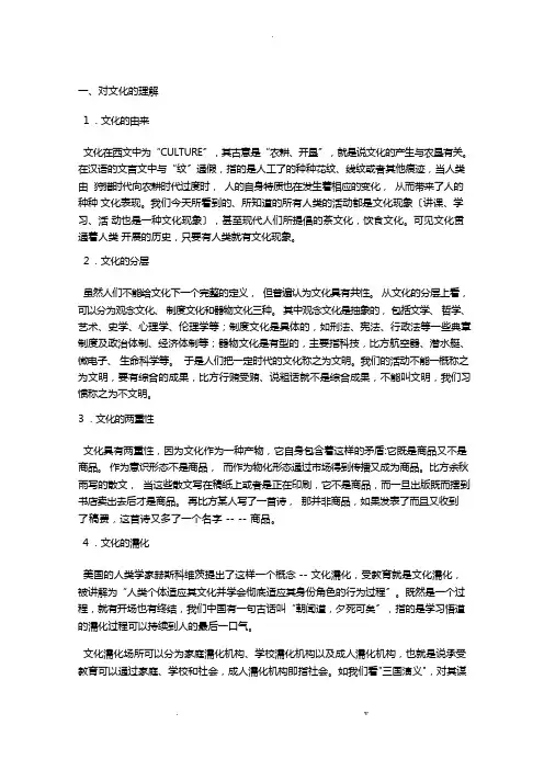 对文化的理解