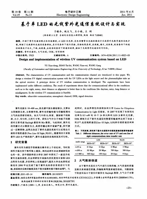基于单LED的无线紫外光通信系统设计与实现