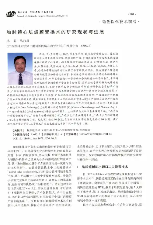 胸腔镜心脏瓣膜置换术的研究现状与进展