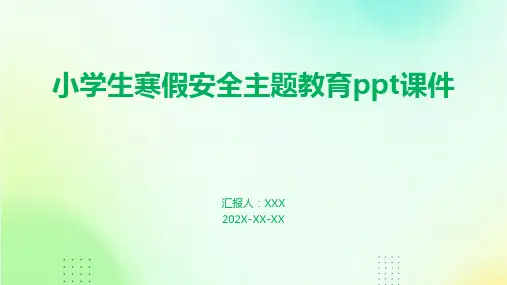 小学生寒假安全主题教育PPT课件