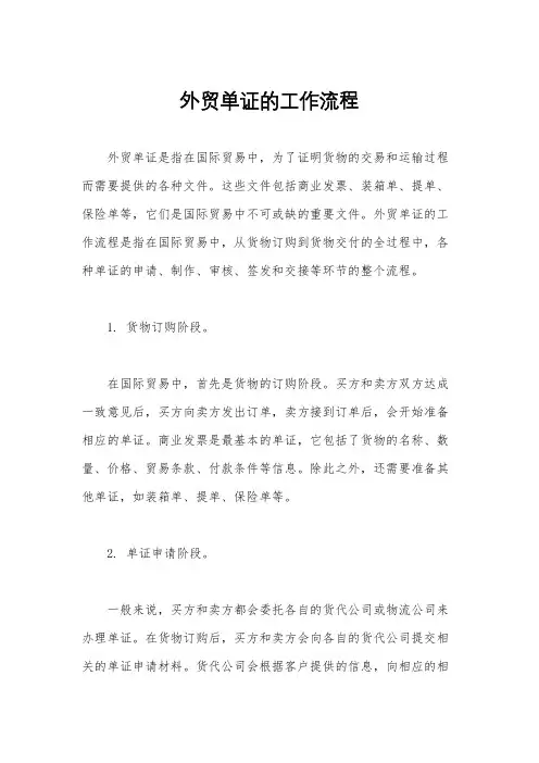 外贸单证的工作流程