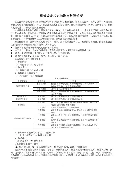 机械设备状态监测与故障诊断