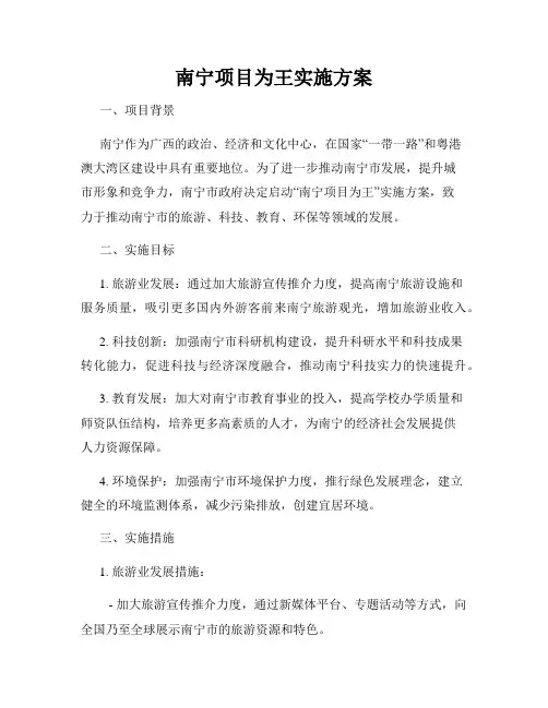 南宁项目为王实施方案