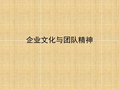 企业文化与团队精神PPT课件
