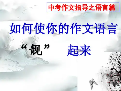 新版-中考作文指导之语言篇——如何使你的作文语言“靓”起来ppt 演示课件