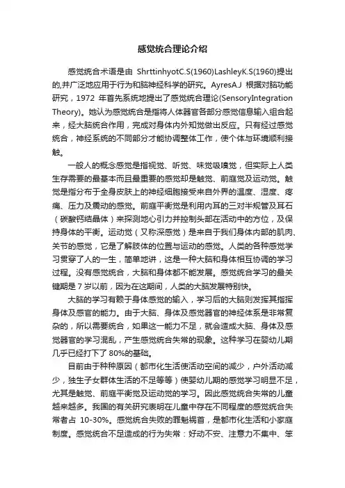 感觉统合理论介绍