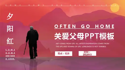 关爱空巢老人留守老人慈善公益事业PPT模板