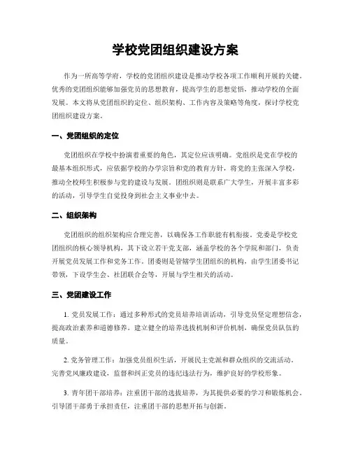学校党团组织建设方案